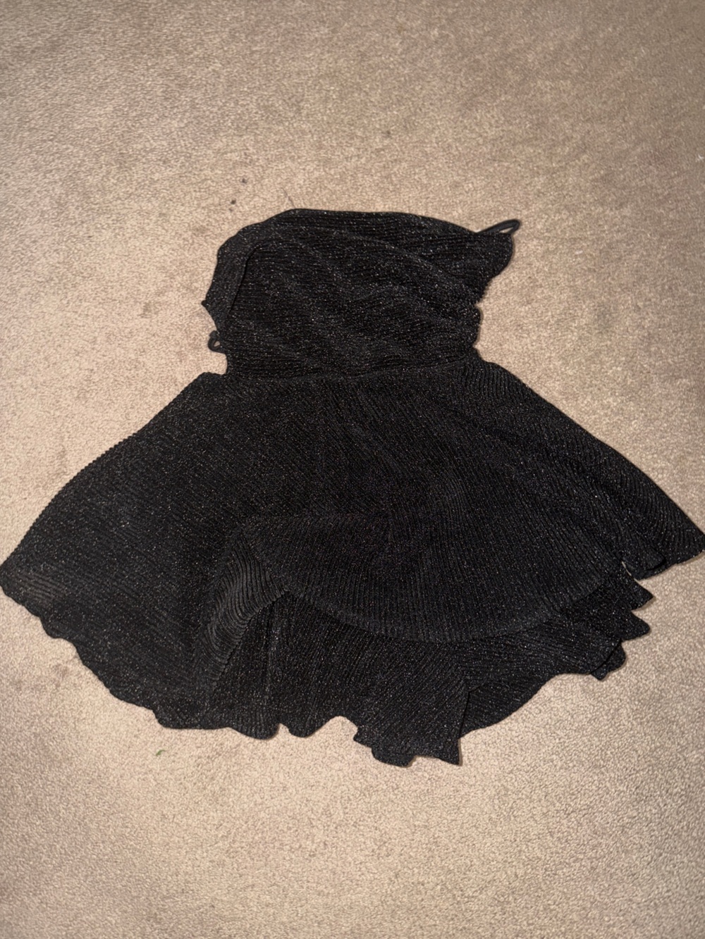 Black Metallic Ribbed Women's Birthday Dress